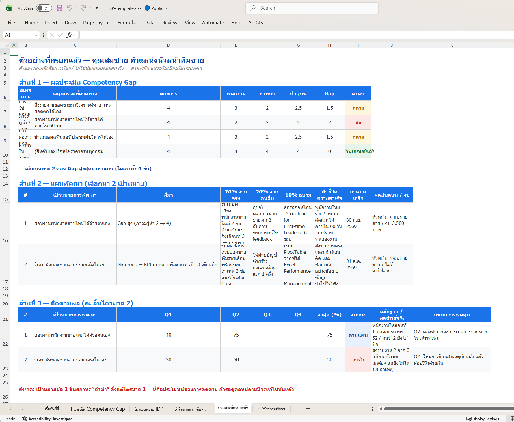 ตัวอย่าง IDP พร้อมแบบฟอร์ม Excel ฟรี: วิธีทำแผนพัฒนารายบุคคลที่พนักงานเอาไปใช้จริง